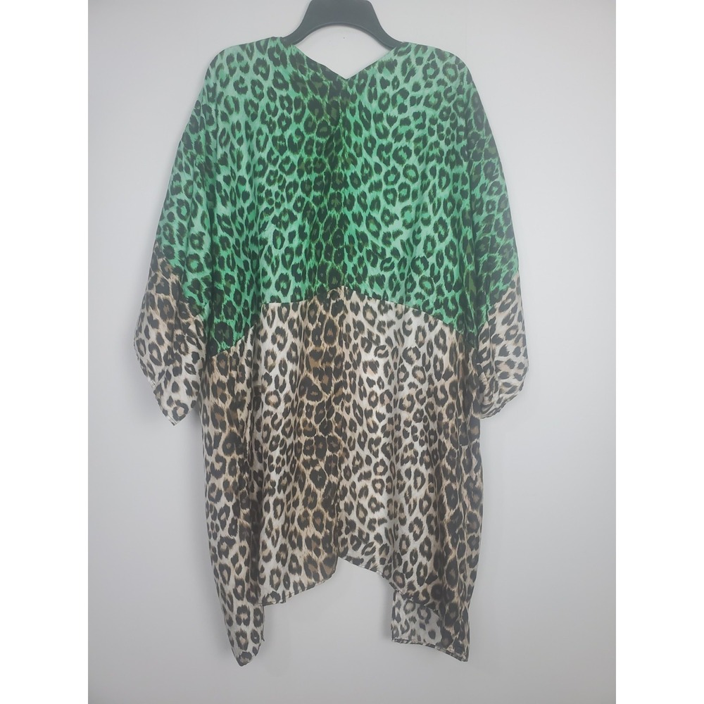 la Prestic Quiston women's leopard-print suit, 100% silk, size M Kimono-pants - Picture 3 of 16